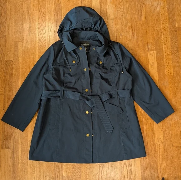 London Fog Belted Hooded Raincoat XXL | Storm-Ready & Sass-Approved ☔🌫️ - Picture 1 of 8